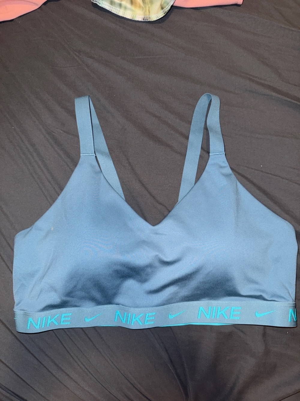 Nike Light Blue Sports Bra with Branded Band